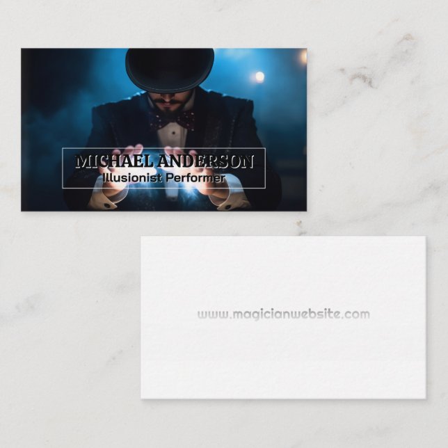 Magician Doing Mysterious Magic Trick Business Card (Front/Back)