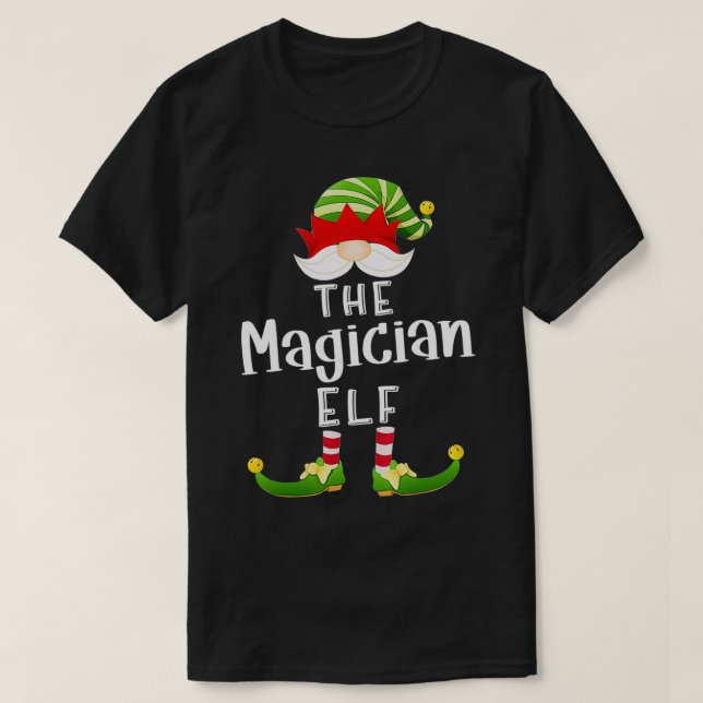 Magician Elf Group Christmas Funny Pajama Party  T-Shirt (Design Front)