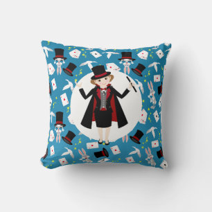 Magician Girl Show Birthday Party Cushion