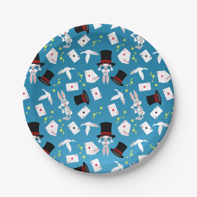 Magician Girl Show Birthday Party Paper Plate (Front)