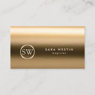 Magician Gold Texture Monogram Business Card