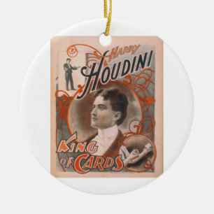 Magician Harry Houdini The King Of Cards Ceramic Tree Decoration