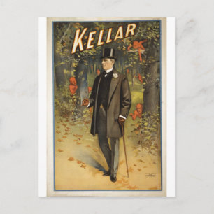 Magician Harry Kellar with Cane. Postcard
