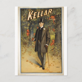 Magician Harry Kellar with Cane. Postcard