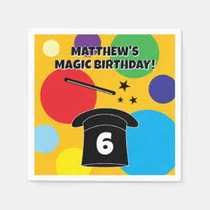 Magician hat and magic wand fun Birthday party Napkin