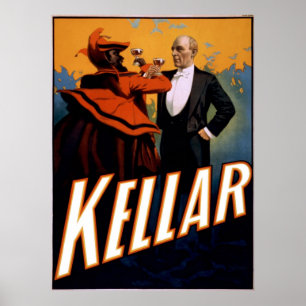 Magician Kellar toasts the Devil Poster