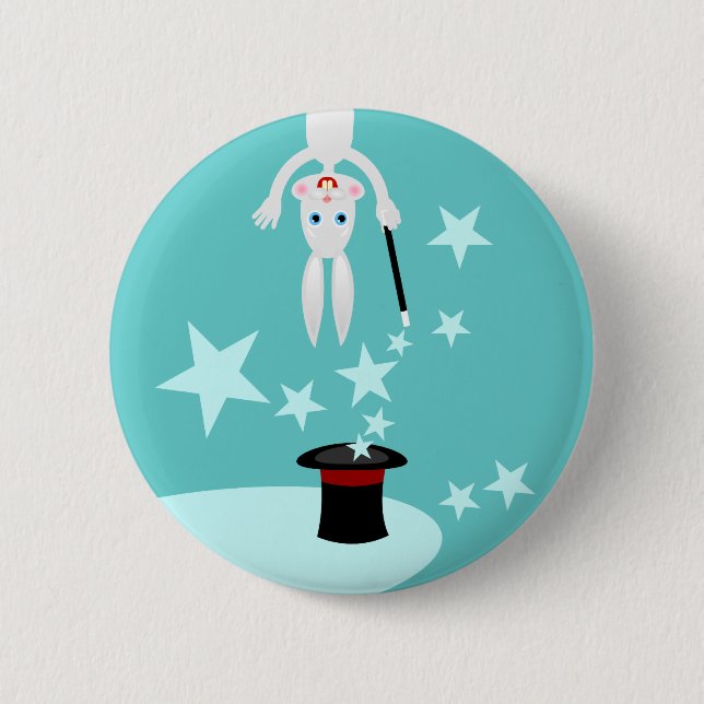 Magician kid birthday party 6 cm round badge (Front)