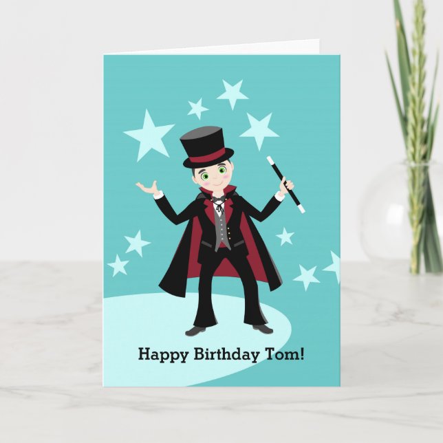 Magician Kid Birthday Party Card (Front)