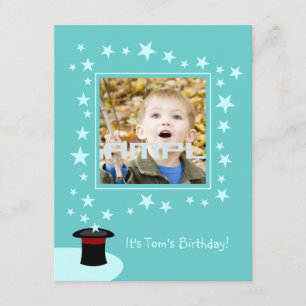 Magician kid birthday party invitation