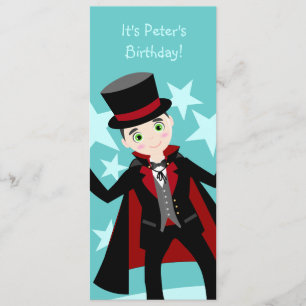 Magician kid birthday party invitation