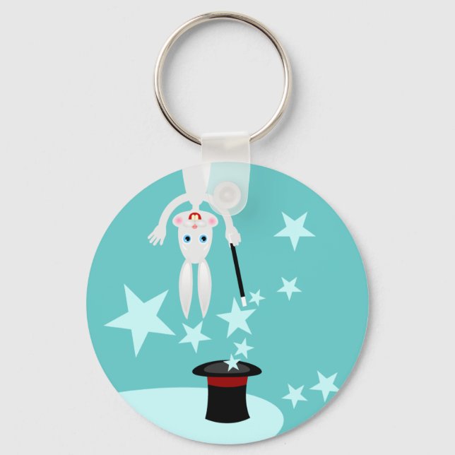 Magician kid birthday party key ring (Front)
