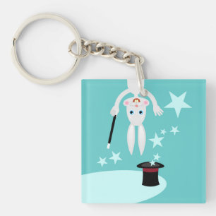 Magician kid birthday party key ring