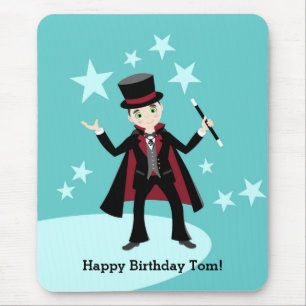 Magician kid birthday party mouse mat
