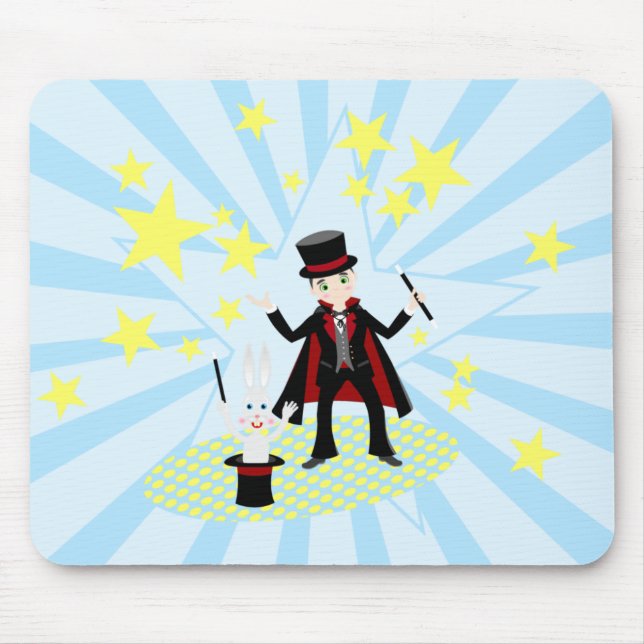 Magician kid birthday party mouse mat (Front)