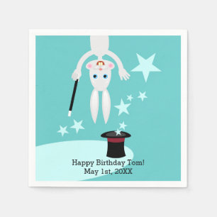 Magician kid birthday party napkin