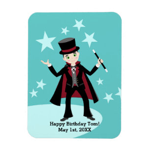 Magician kids birthday party magnet