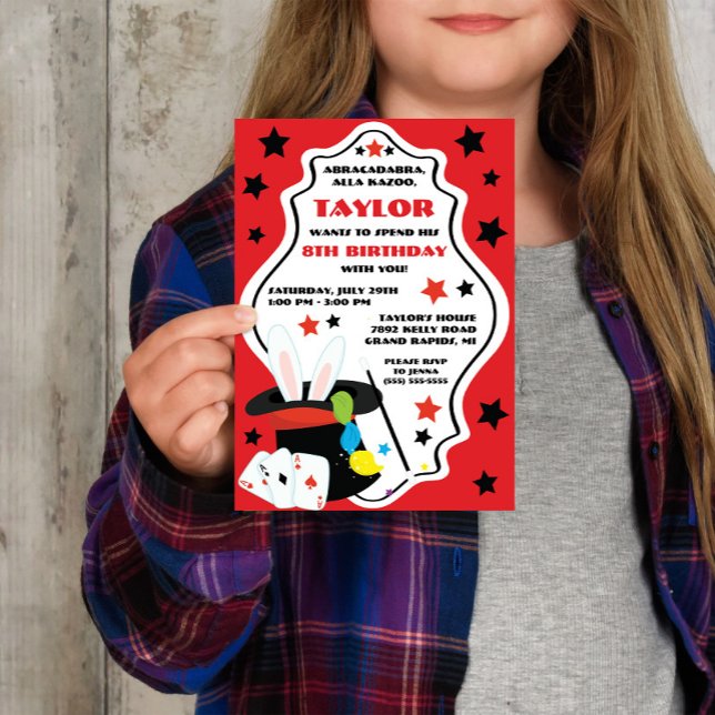 Magician, Magic Show Birthday Party Invitation (Creator Uploaded)
