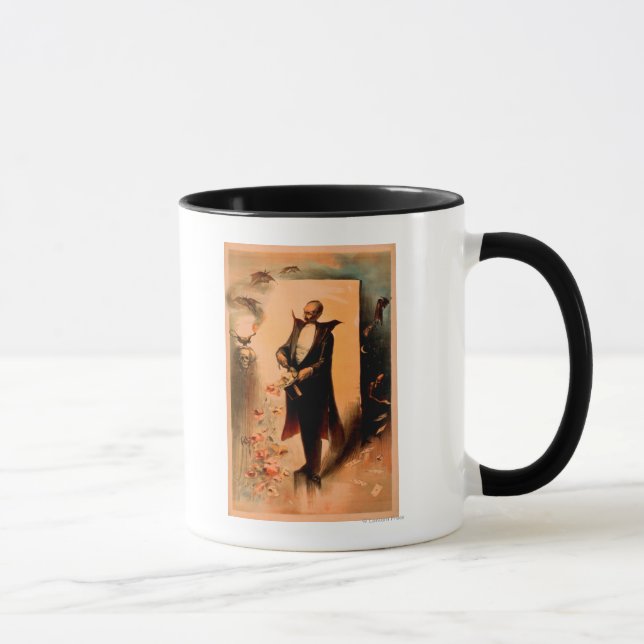Magician Pulling Roses out of Hat Poster Mug (Right)