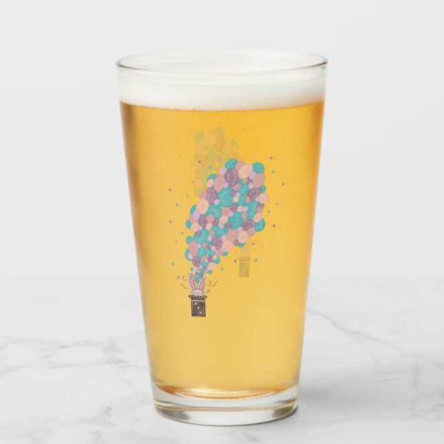 Magician Rabbit Bubble Explosion | Whimsical Magic Glass (Front Filled)
