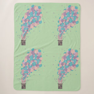 Magician Rabbit Bubble Explosion Whimsical Magic Sherpa Blanket