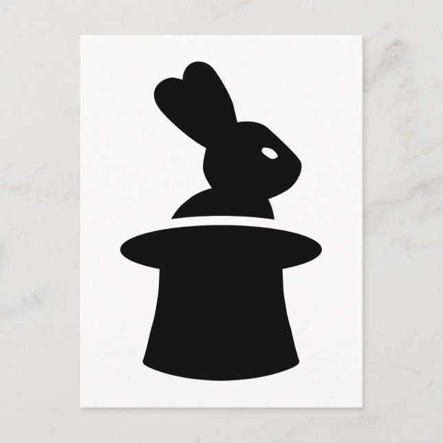 Magician rabbit top hat postcard (Front)