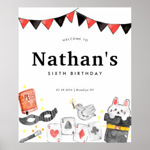 Magician Rabbit Wand Magic Birthday Welcome Show Poster