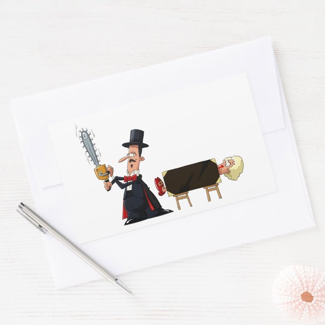 Magician Sawing Woman in Half Rectangular Sticker (Creator Uploaded)