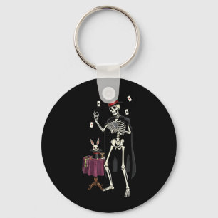 Magician Skeleton Halloween Funny for Men Boys Key Ring