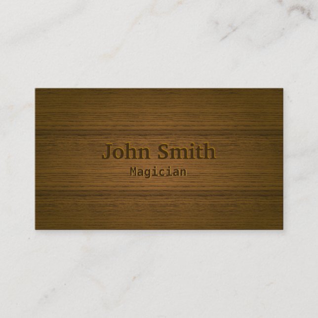 Magician Stylish Wood Embossing Business Card (Front)