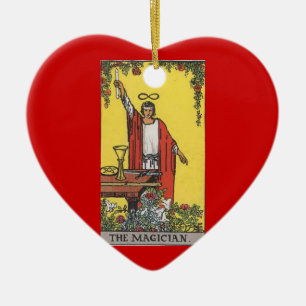 Magician tarot card image ceramic tree decoration