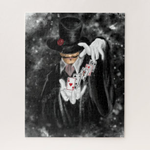 Magician with Playing Cards Jigsaw Puzzle