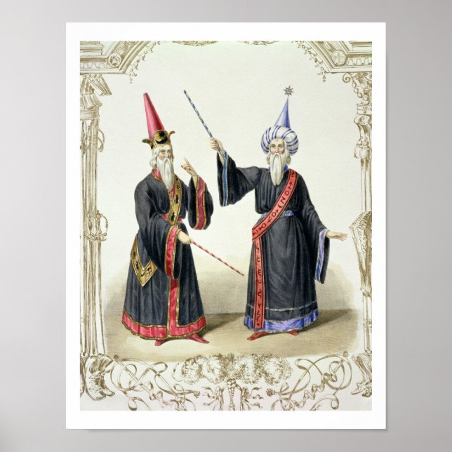 Magicians at the Carnival in Berlin, 1836 (colour Poster (Front)