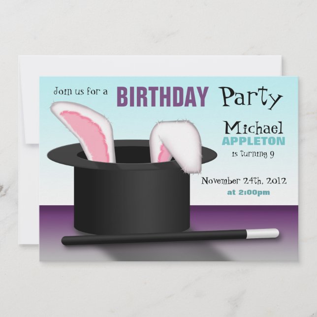 Magician's Hat - Kids Birthday Party Invitations (Front)