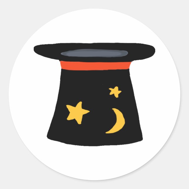 Magicians TopHat for Magicland Party Theme Classic Round Sticker (Front)