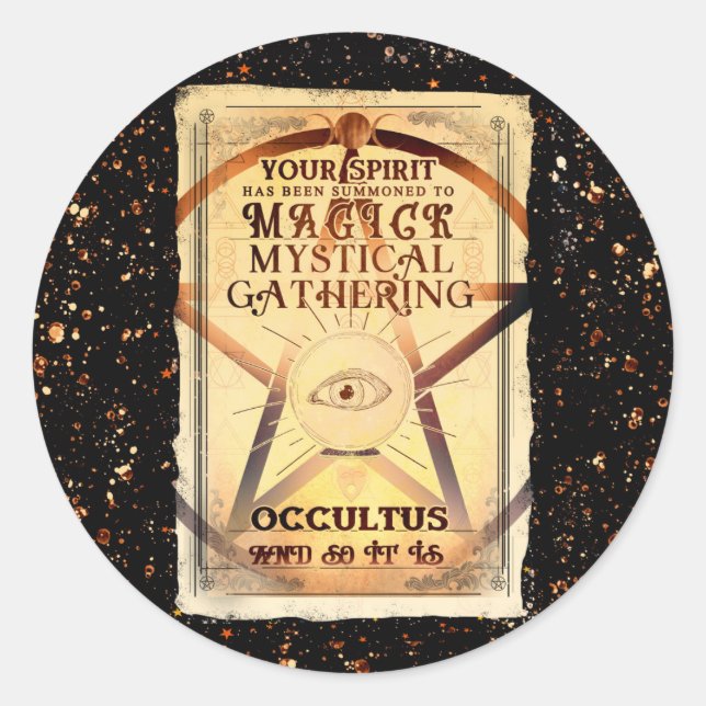 Magick Mystical Gathering Fortune Teller Eye Party Classic Round Sticker (Front)
