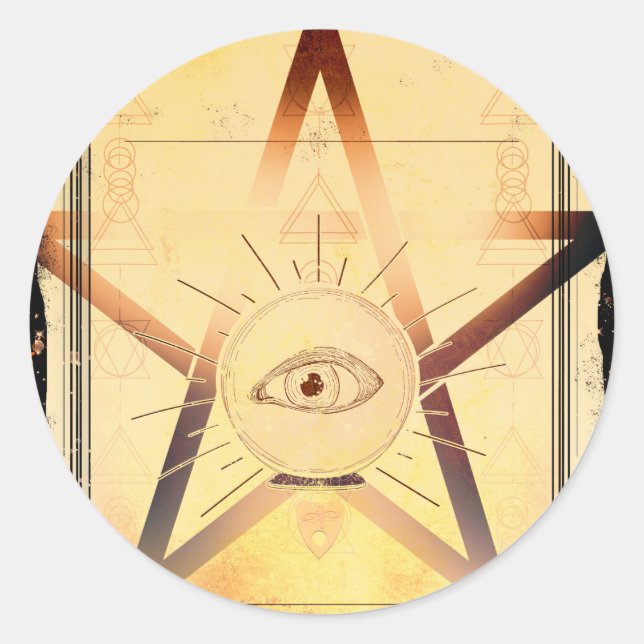 Magick Mystical Gathering Fortune Teller Eye Party Classic Round Sticker (Front)