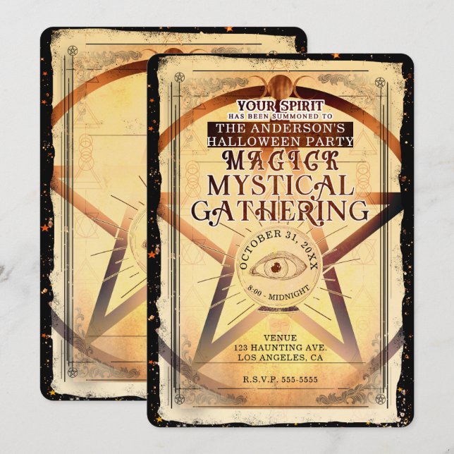 Magick Mystical Gathering Fortune Teller Eye Party Invitation (Front/Back)
