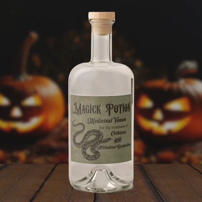 Magick Potion Liquor Bottle Label | Zazzle