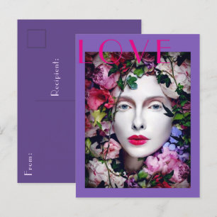 Magickal Flower Maiden Goddess Lavender Purple  Postcard