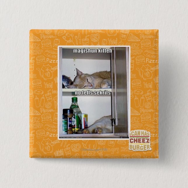 Magishun Kitteh 15 Cm Square Badge (Front)