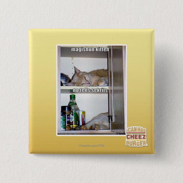 Magishun Kitteh 15 Cm Square Badge (Front)