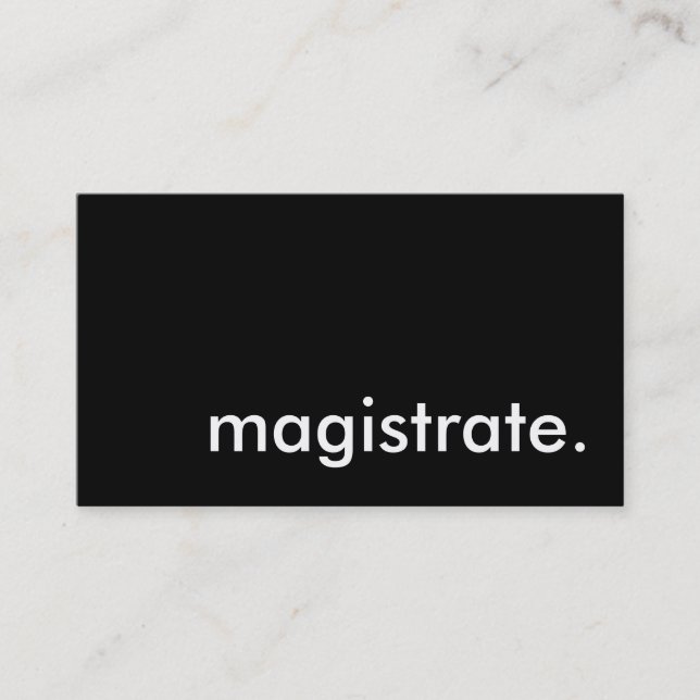 magistrate. business card (Front)