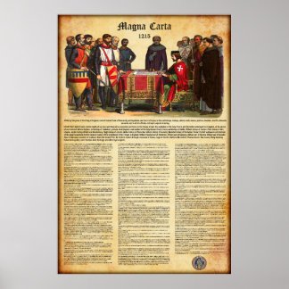 MAGNA CARTA 1215 - English Text Poster