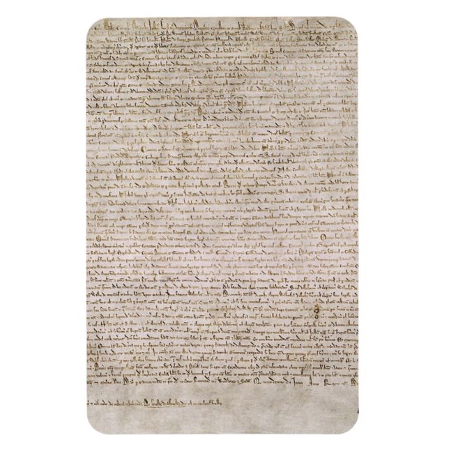 Magna Carta Exemplification Of 1215 Cotton MS Magnet (Vertical)