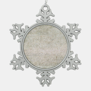 Magna Carta the Charter of Liberties 1215 Snowflake Pewter Christmas Ornament