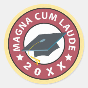Magna Cum Laude Graduation Year Classic Round Sticker