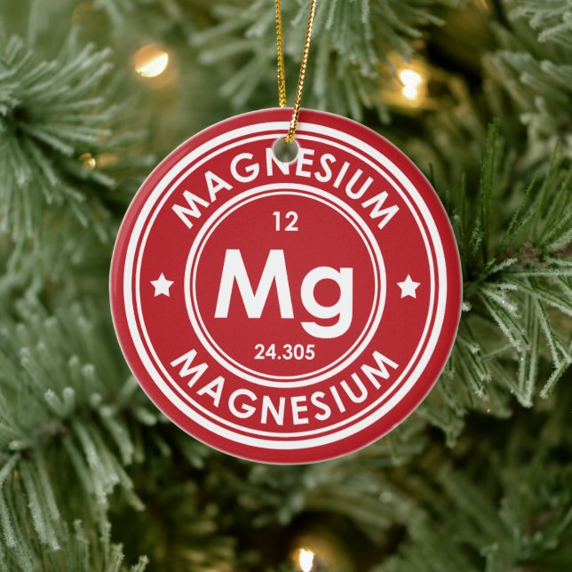 Magnesium Element Red Ceramic Ornament (Tree)
