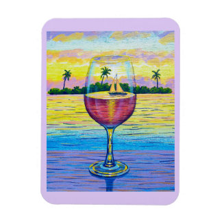 Magnet,  A Glass of Wine, a World Away Magnet