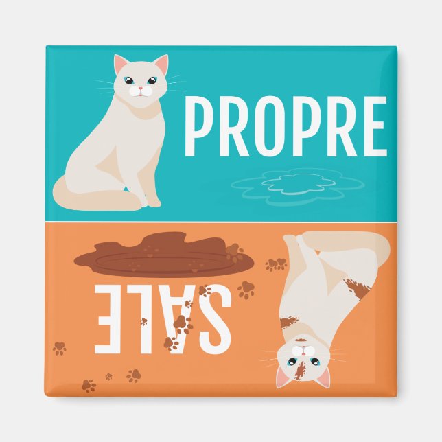 Magnet aimanté pour lave-vaisselle "propre-sale" (Front)