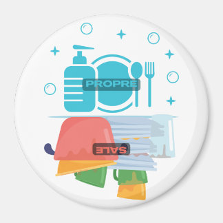 Magnet aimanté pour lave vaisselle "Propre - Sale"